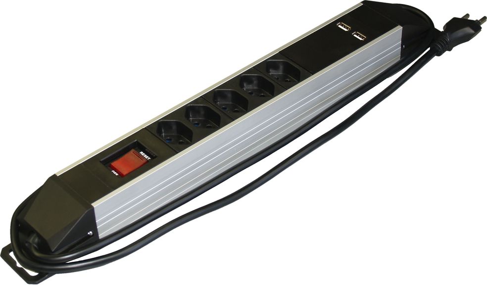 Steckdosenleiste alu 5×T13
