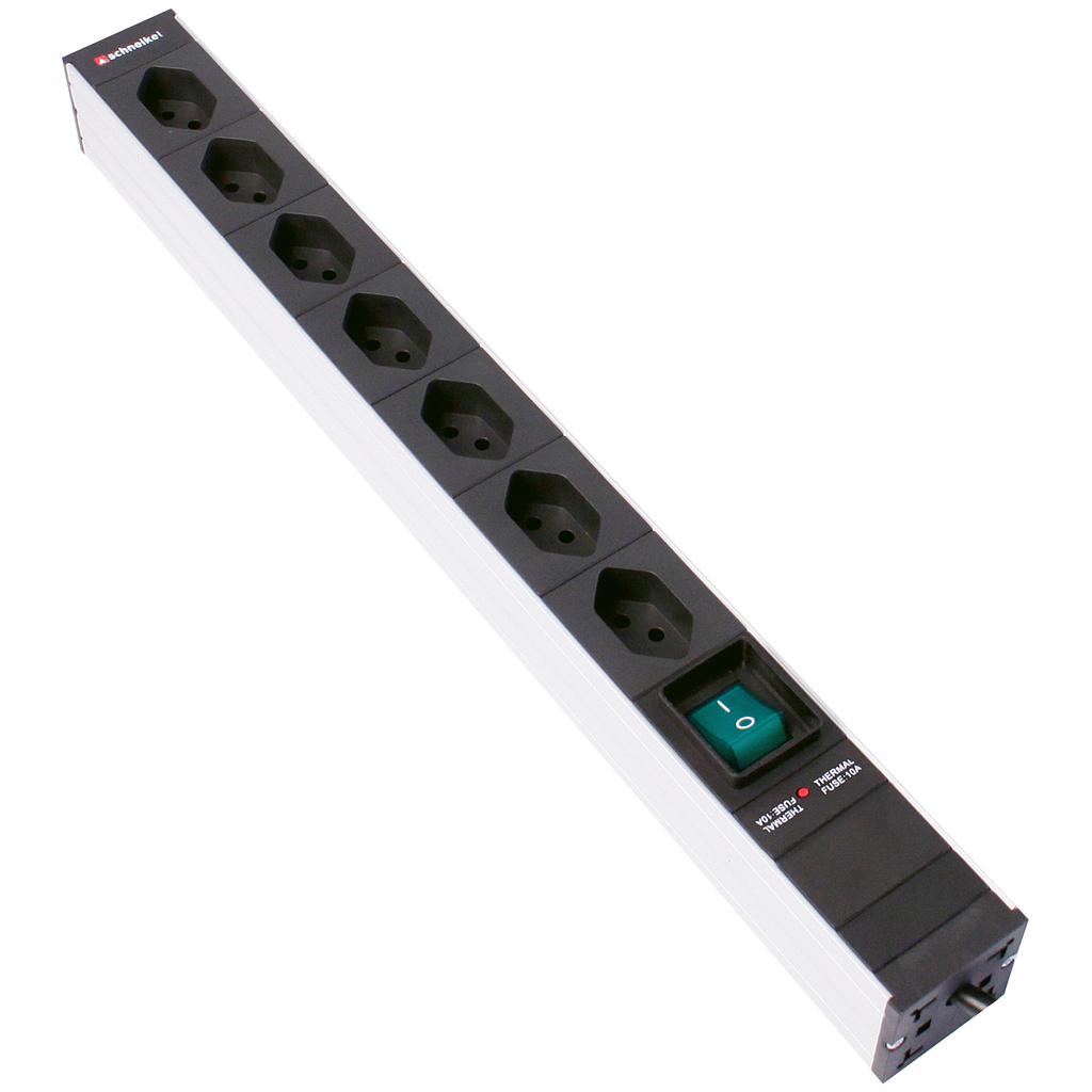 Steckdosenleiste 19" 1HE 7×T13