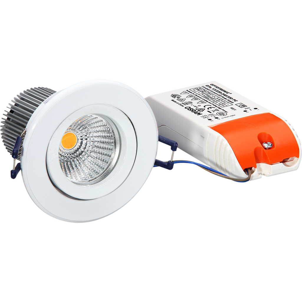 LED Downlightset, Weiss-matt, 9W,