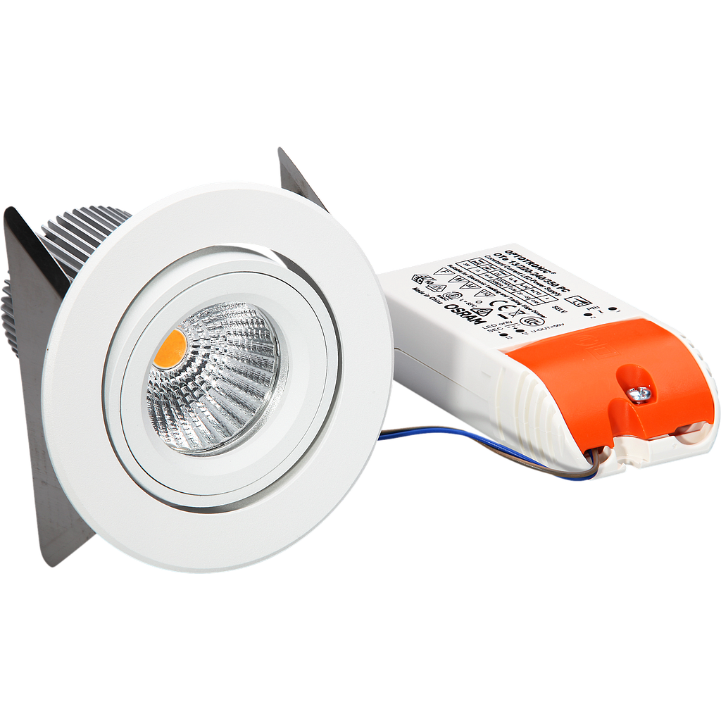LED Downlightset, Weiss-Matt, 9W,