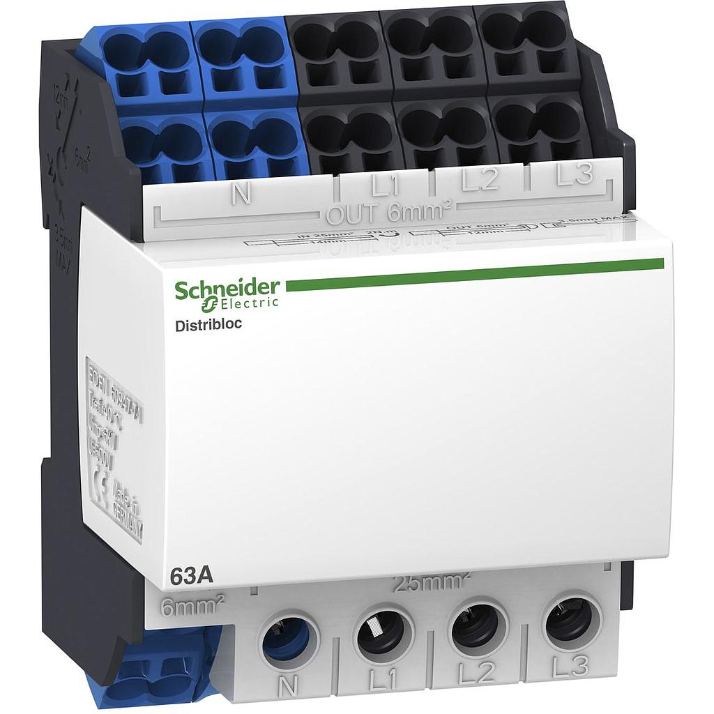 Klemmenblock SE 63A 4-polig