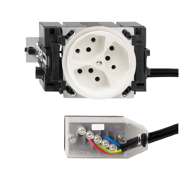 EB-Steckdose FH 3×T13 ws 49-