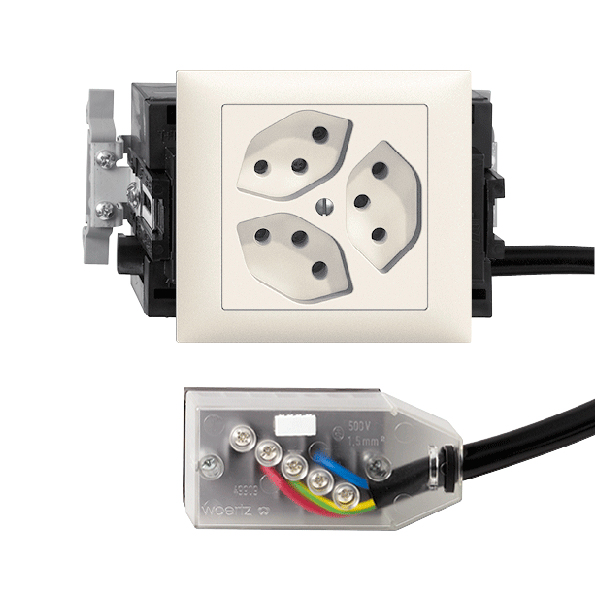 EB-Steckdose Edue 3×T13 L2