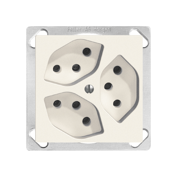 EB-Steckdose Edue 3×T13 ws