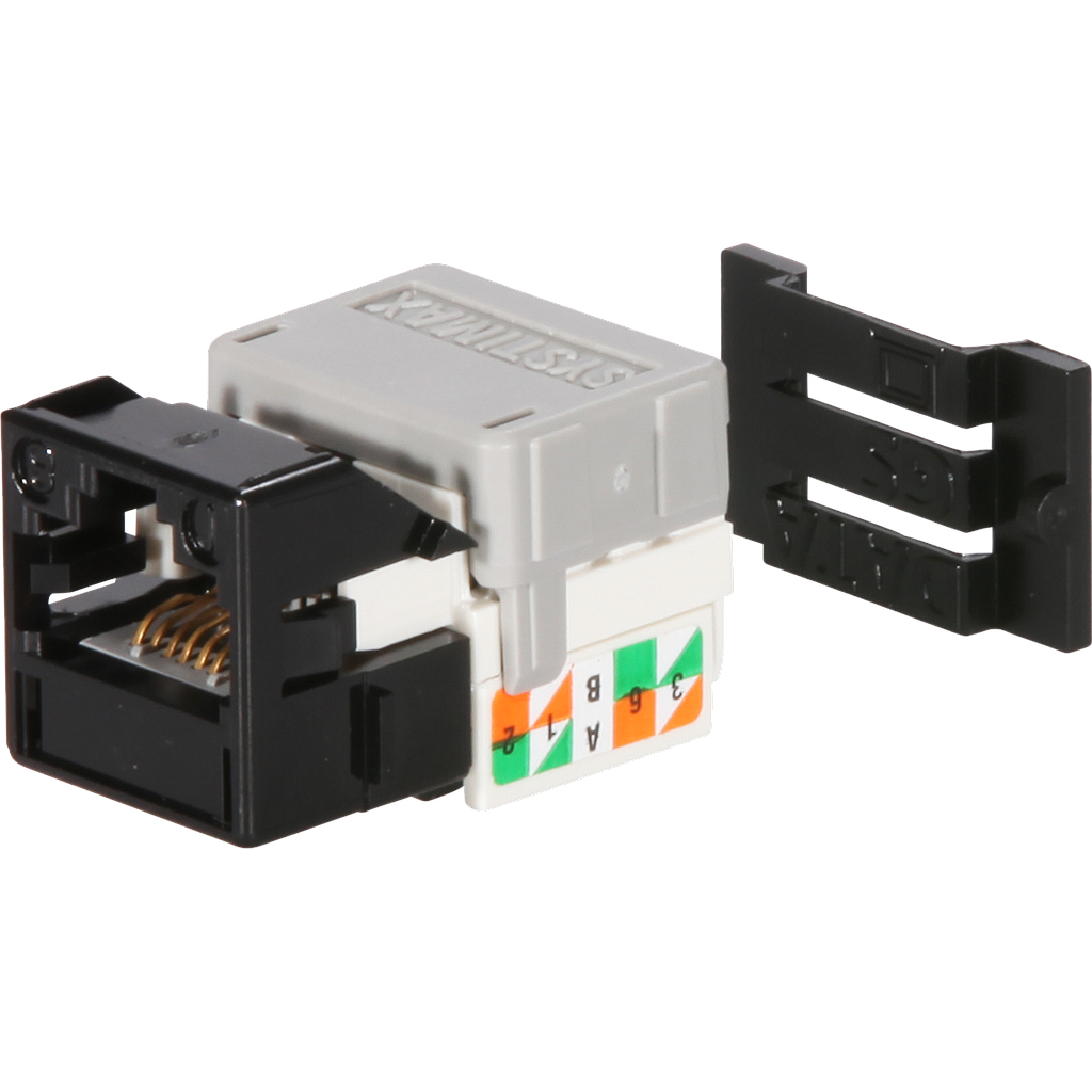 Anschluss-Modul KAT.6 1xRJ45 schwarz