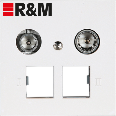 2-Loch mit 2x RJ45-Spezialmodulhalterung