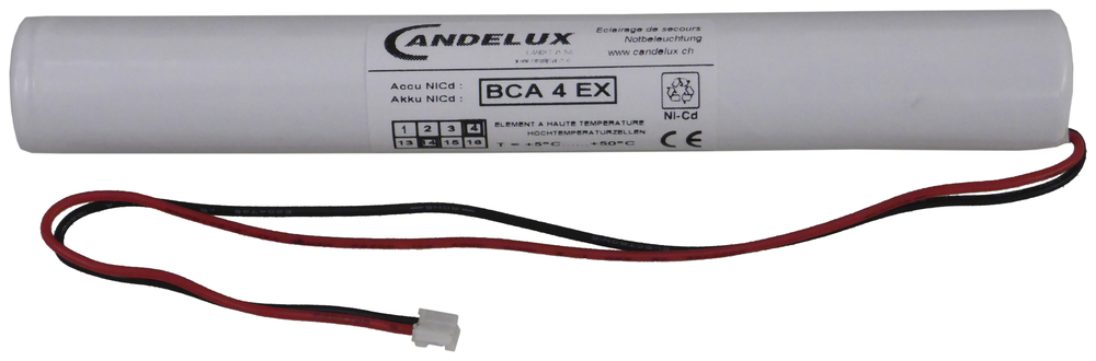 Akku NiCd 70°C 1×4,8V/1,8Ah 1h