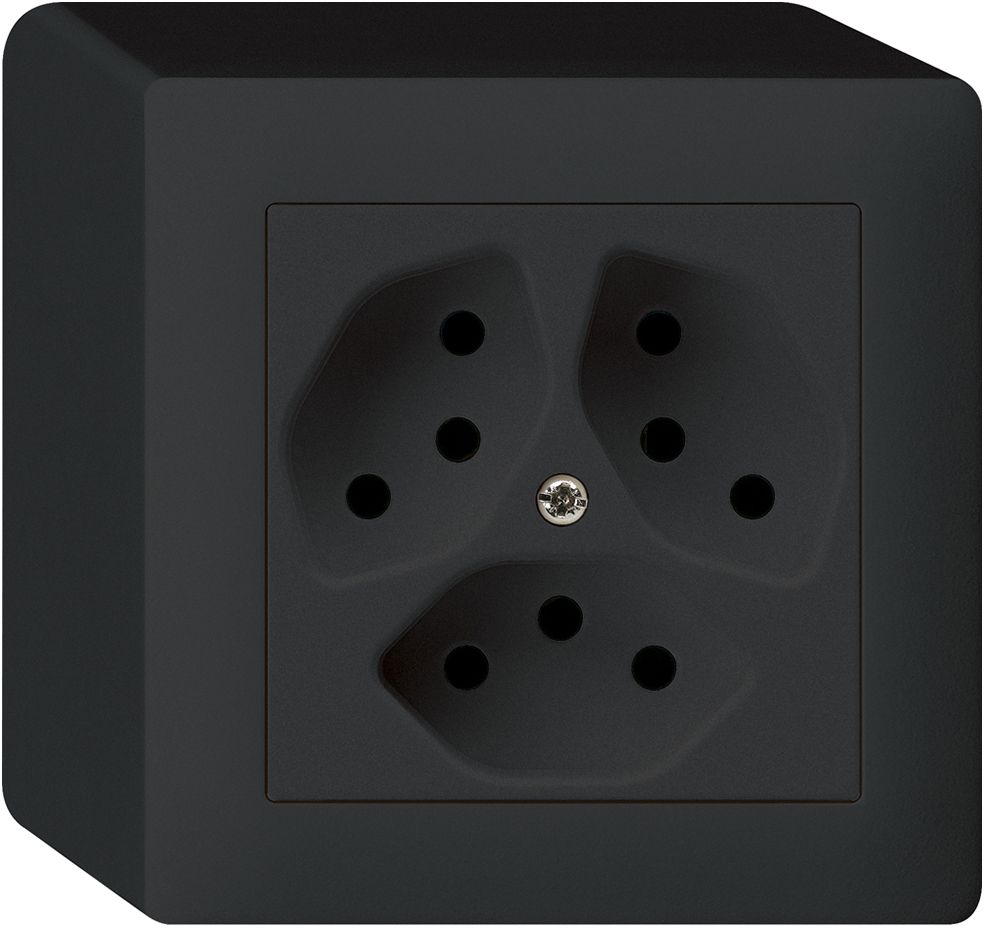 AP-Steckdose KAL 3×T13 sz