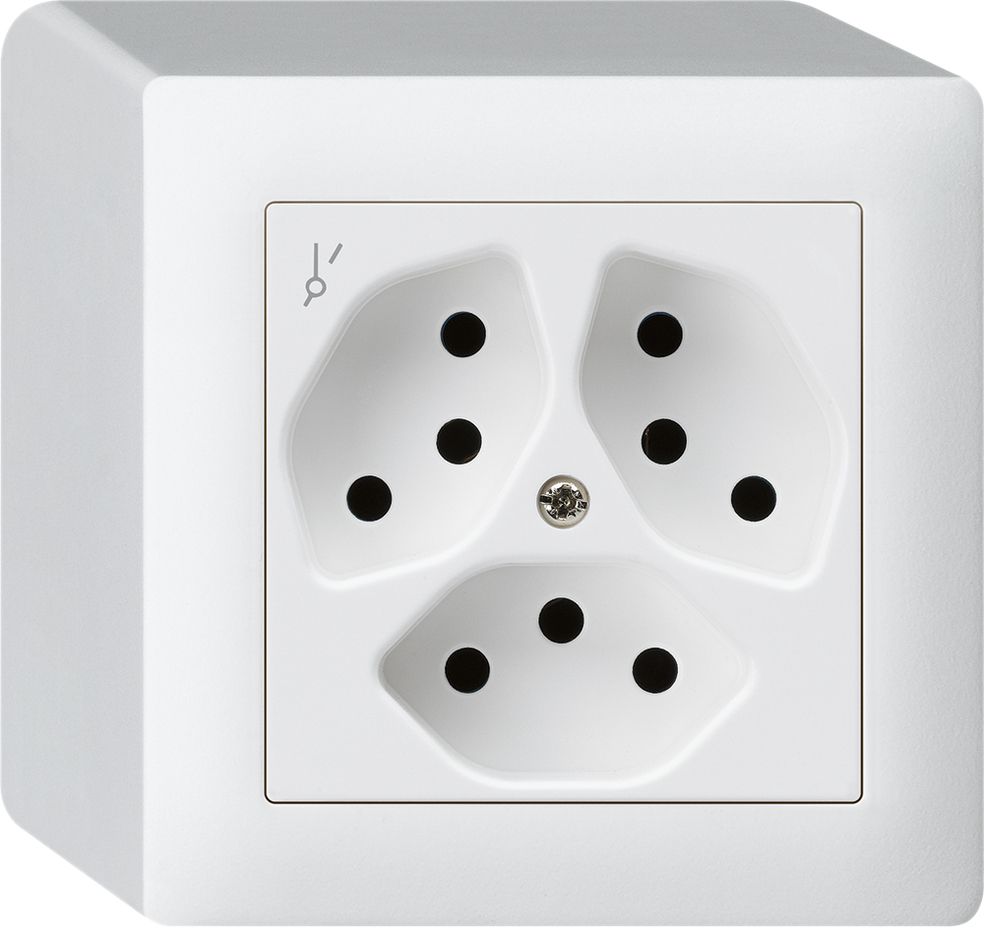 AP-Steckdose KAL 3×T13/1S ws