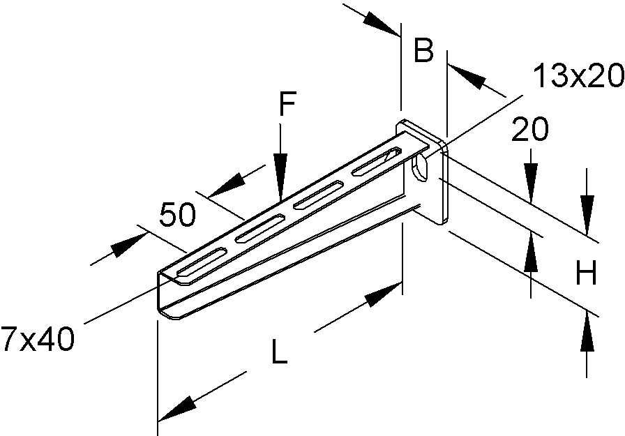 Wandausleger 610×115mm
