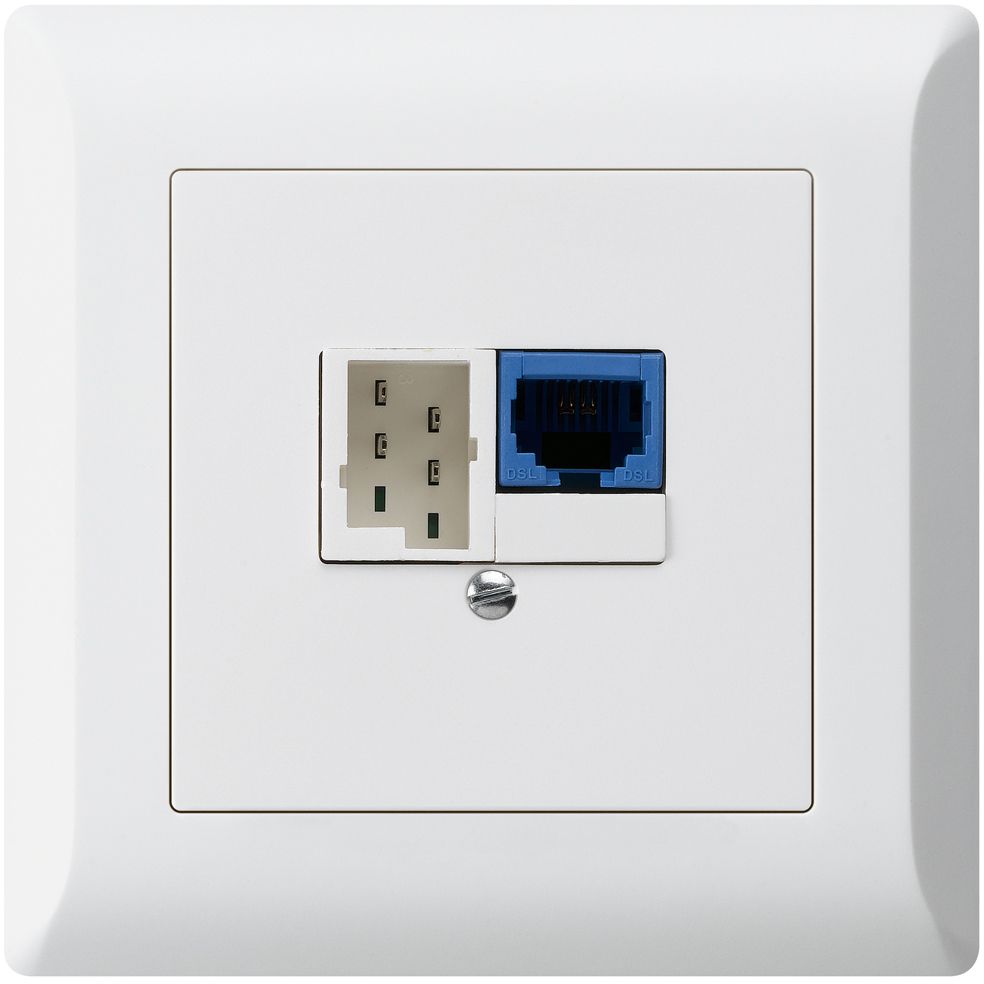 UP-Dose DSL 1×RJ45/1×t+T ws