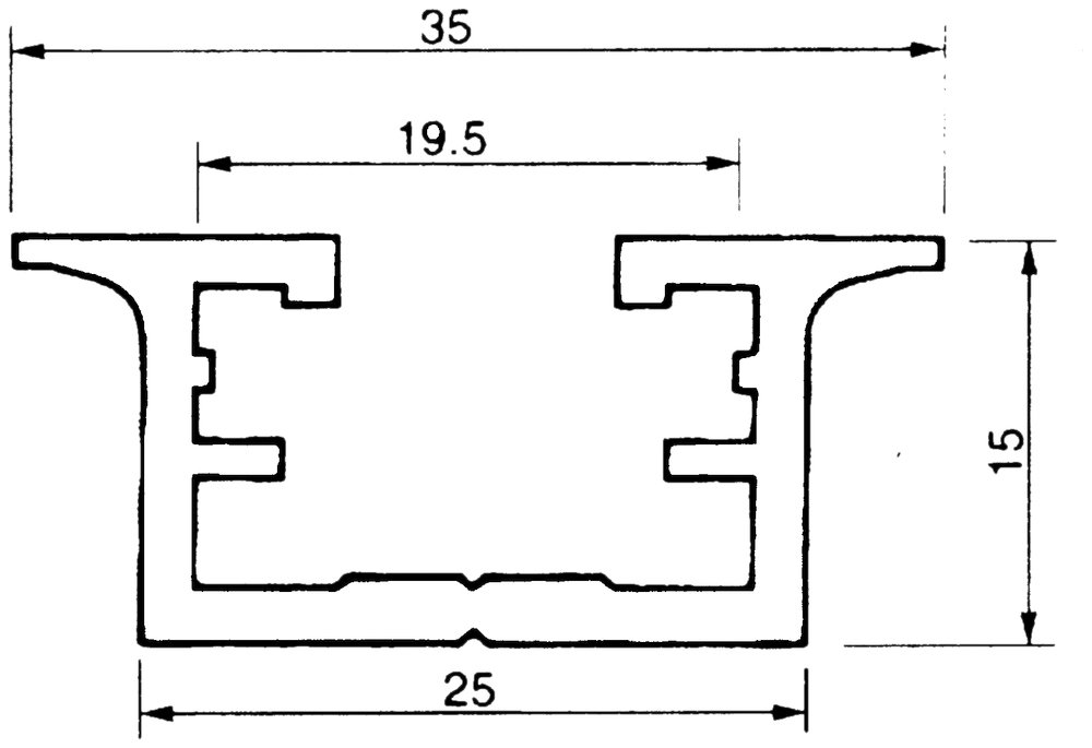 Apparateschiene Al 35×15mm