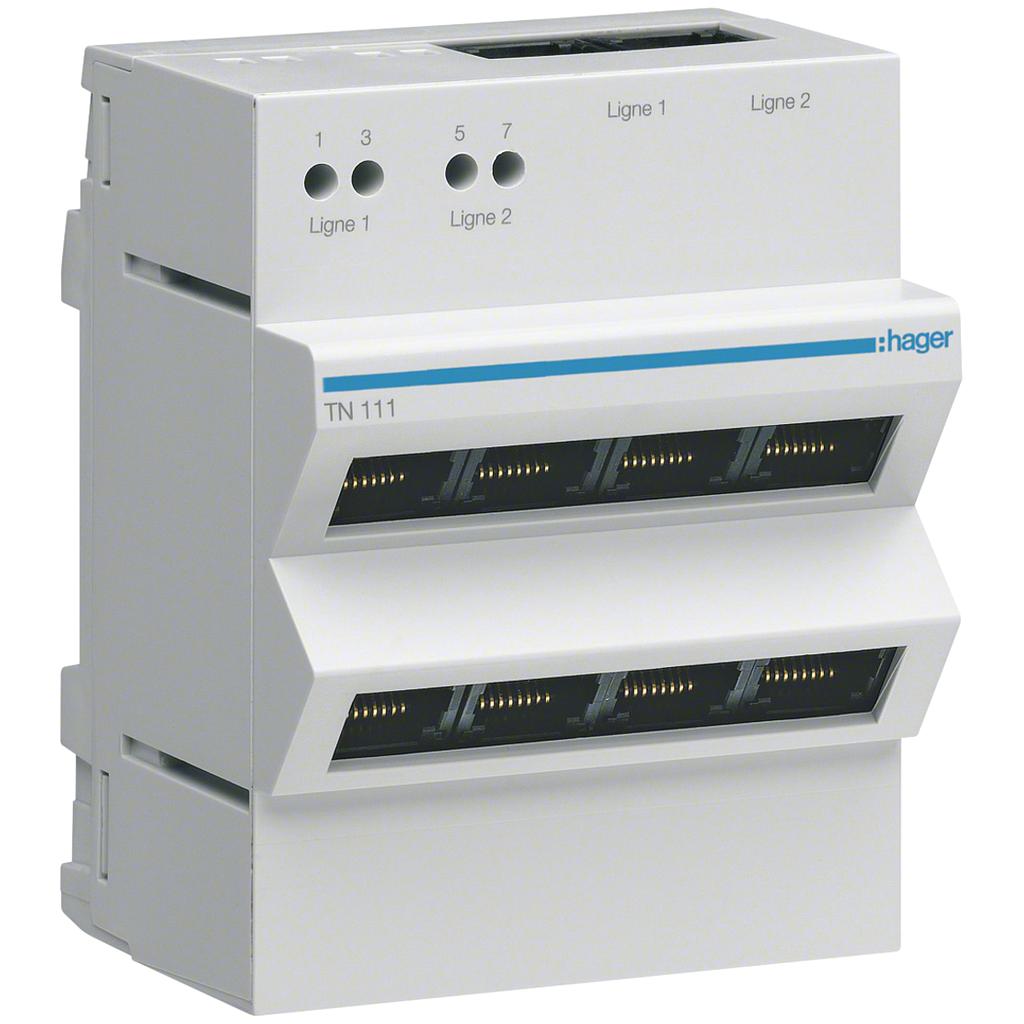 Patchpanel 2×4RJ45 für