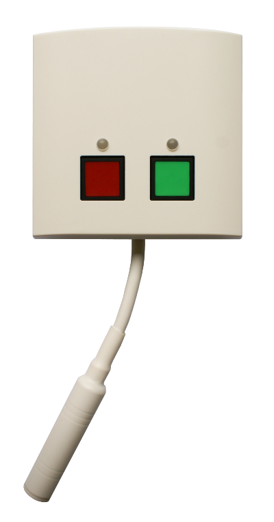 Wandmontierter Rufauslöser mit Anwesenheitstaste, viereckige grüne und rote Tasten, 3-poliger Stecker ausreissbar, Schliesser, Aufputz Gets (Typ:R/5103)