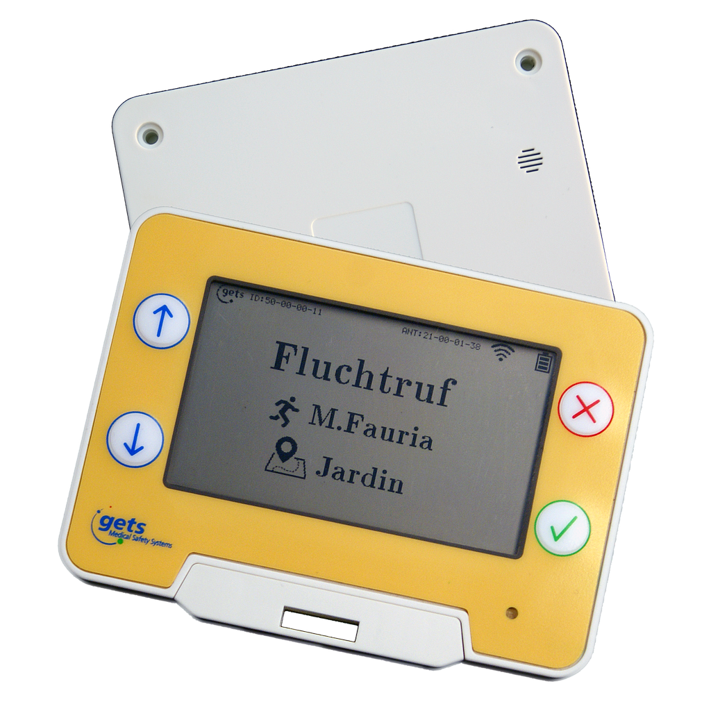Gesichert und lokalisierbarer Smartpager (Typ : R/5004) mit Flexibler Schutzhülle in grau