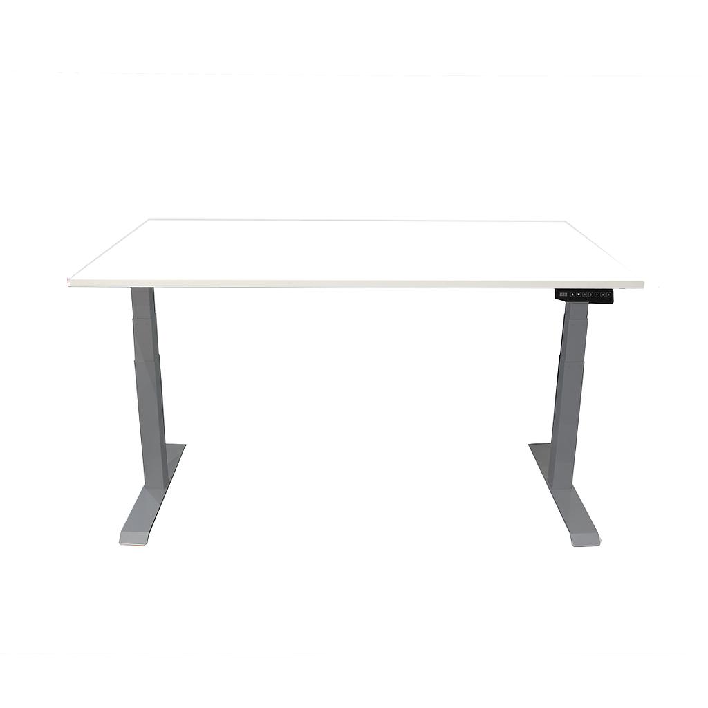 höhenverstellbarer Bürotisch 1.8×0.8m Weiss/Gestell RAL 7045