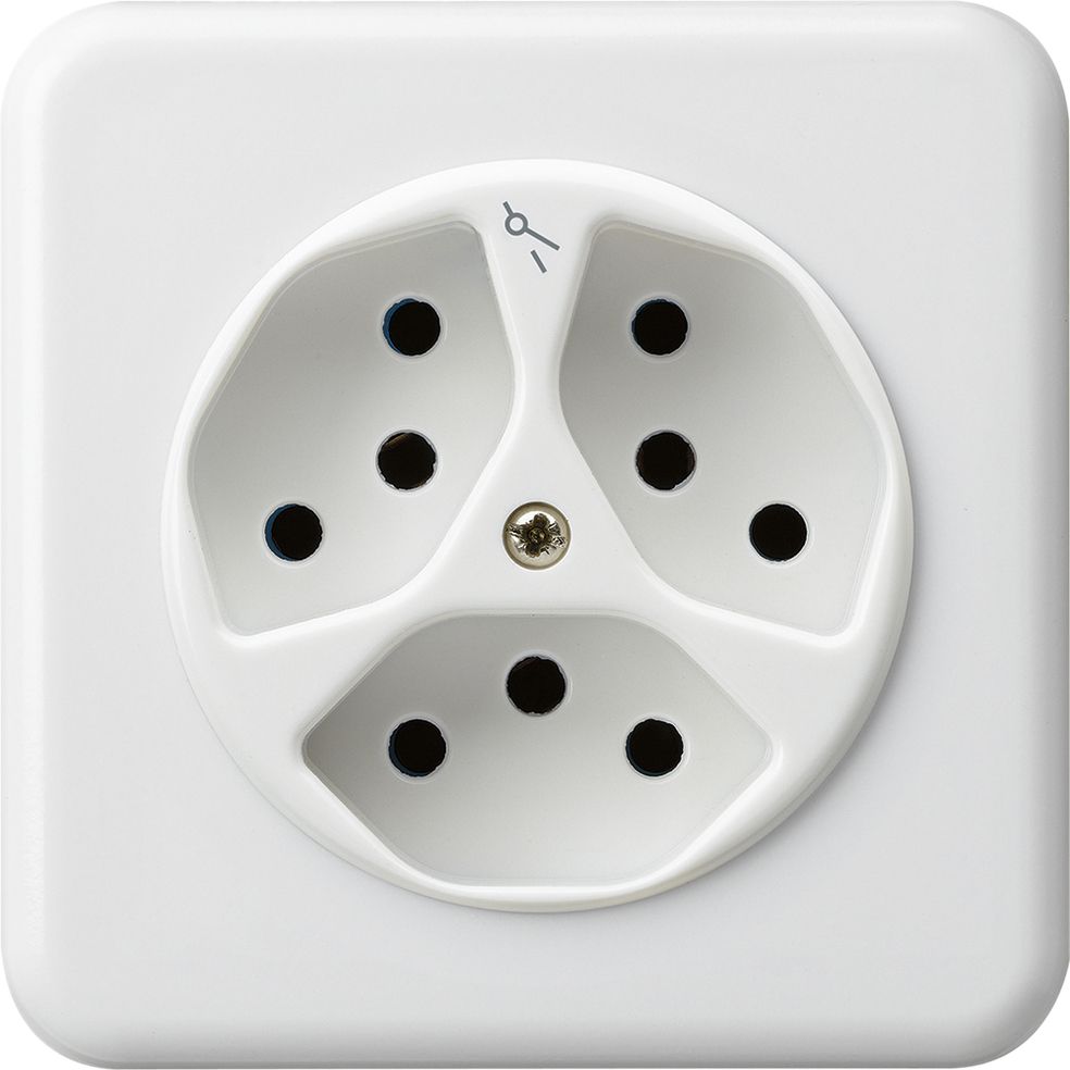 UP-Steckdose BAS 3×T13S ws