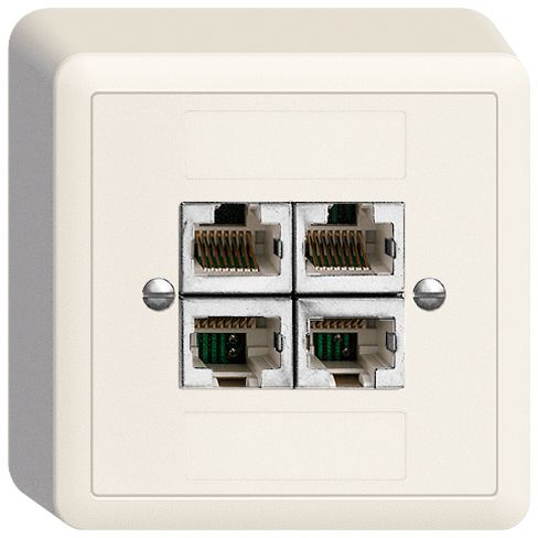 AP-Dose 4×RJ45/s 4P getr.Edue