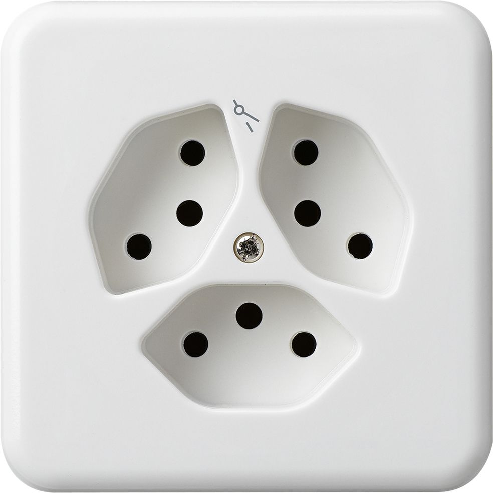 UP-Steckdose BAS 3×T13S ws