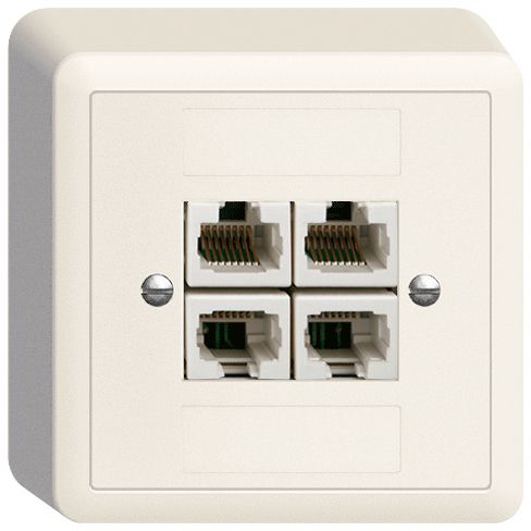 AP-Dose 4×RJ45/u 4P getr.Edue