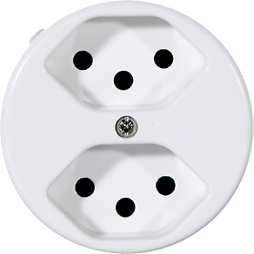 UP-Steckdose BAS 2×T13 ws