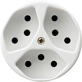 UP-Steckdose BAS 3×T13 ws
