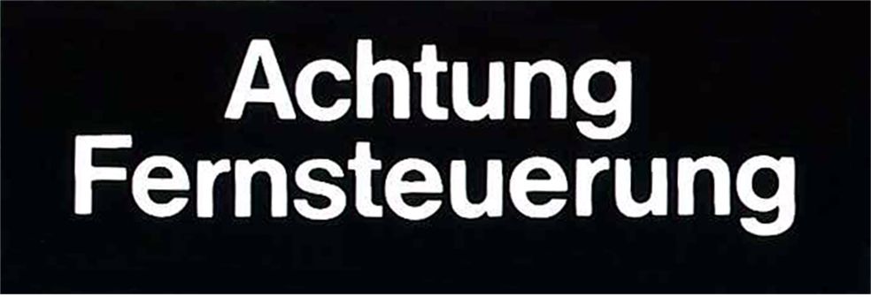 Klebeschild (Achtung Fern-