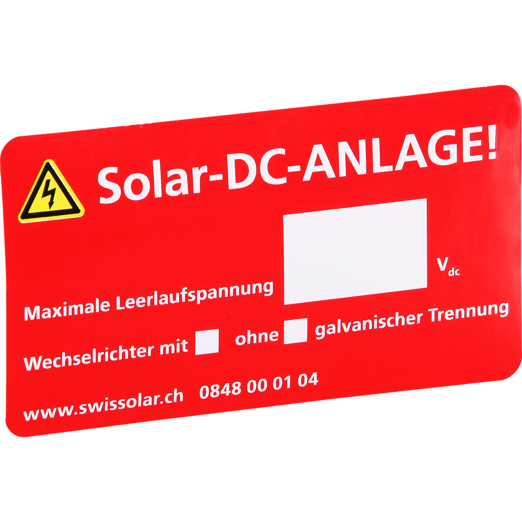 Kleber «Solar-DC-ANLAGE»
