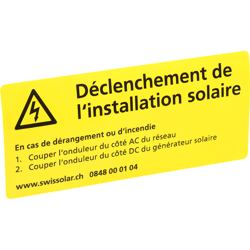 Kleber «Ausschaltung Solaranlage»