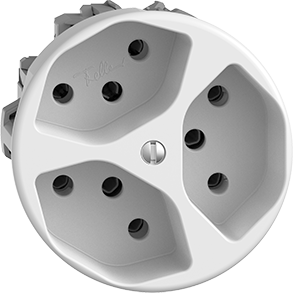UP-Steckdose SDUE 3×T13 ws