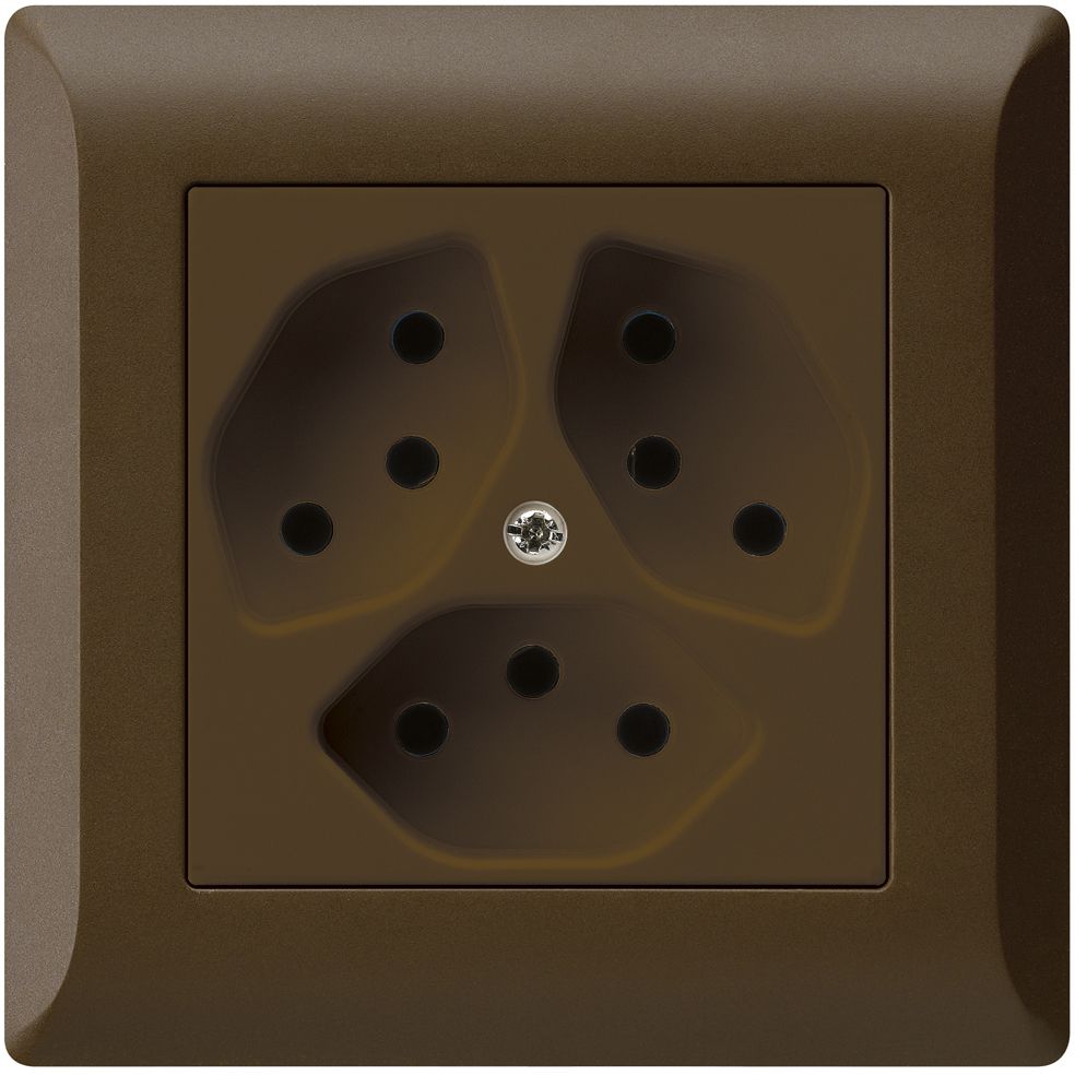 UP-Steckdose KLI 3×T13 br