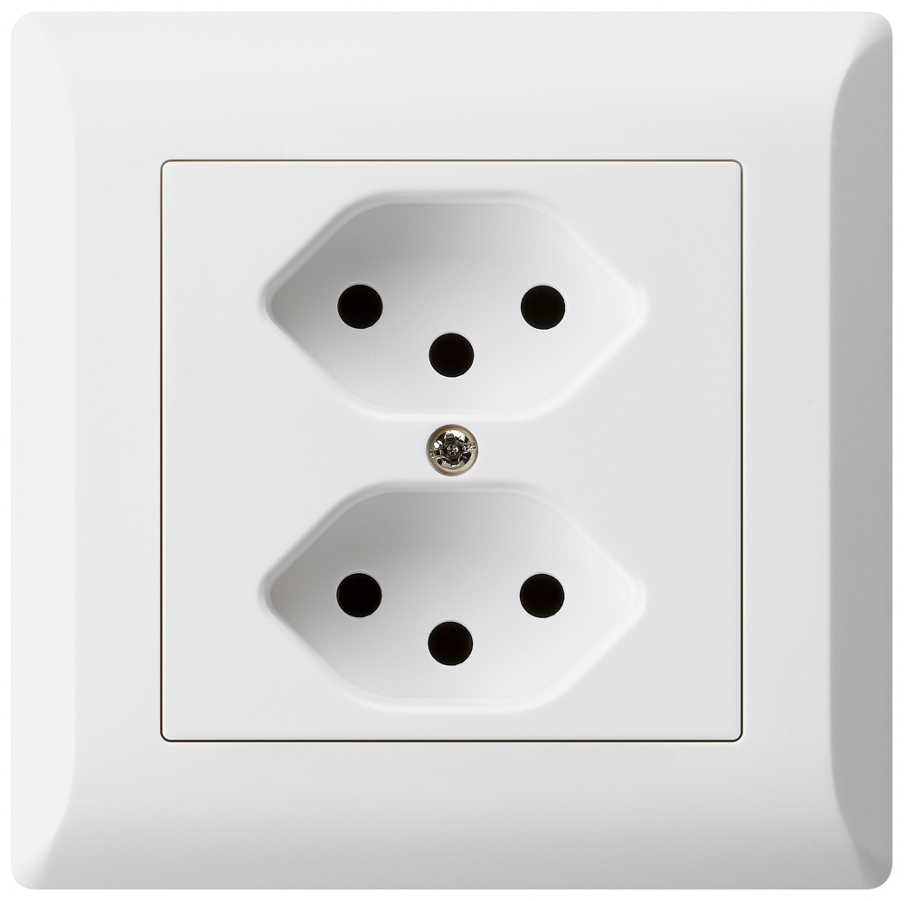 UP-Steckdose KLI 2×T13 ws,