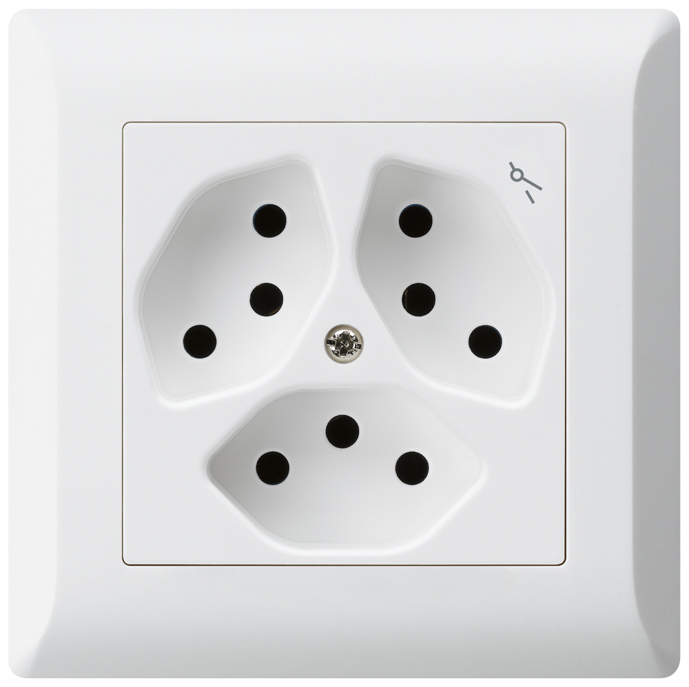 UP-Steckdose KLI 3×T13 ws,