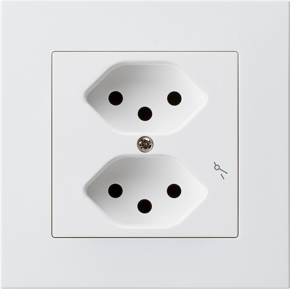 UP-Steckdose KPR 2×T13/1 ws