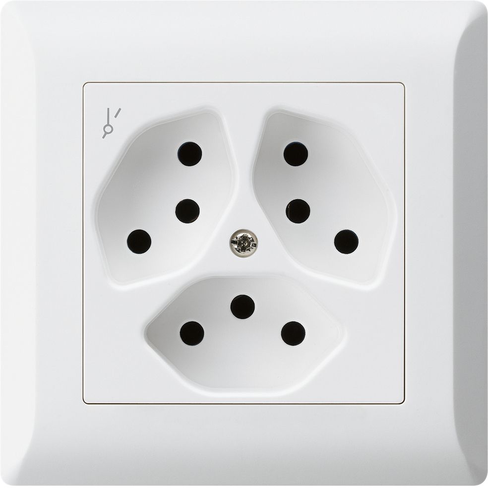 UP-Steckdose KLI 3×T13/1S ws