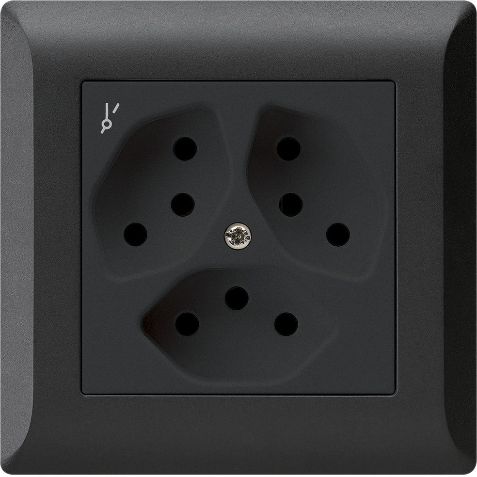 UP-Steckdose KLI 3×T13/1S sz