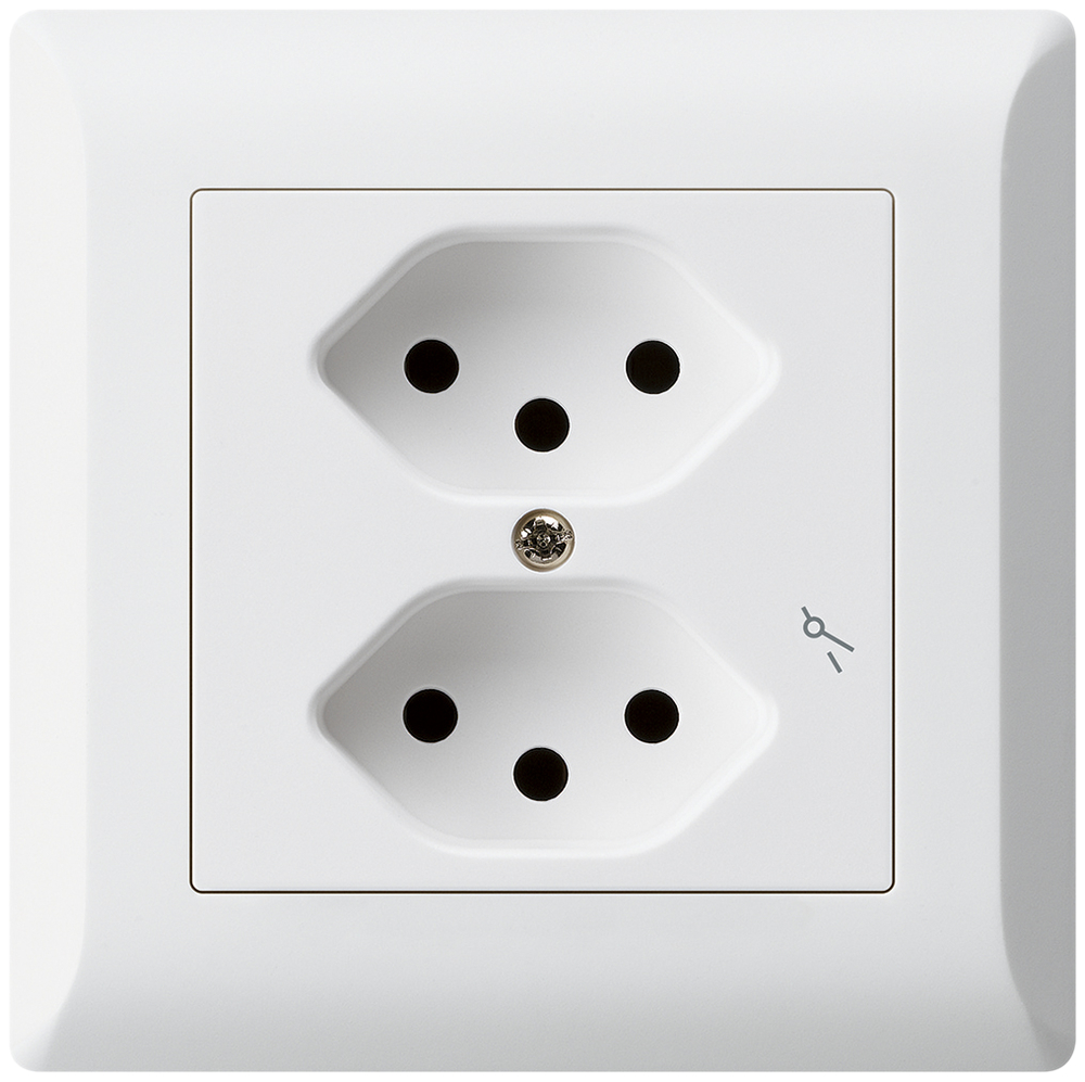 UP-Steckdose KLI 2×T13/1 ws,