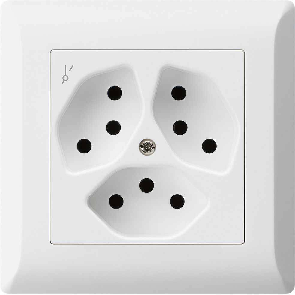 UP-Steckdose KLI 3×T13/1 ws,