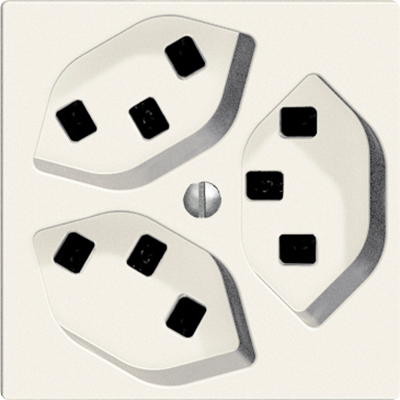 Steckdose Edue 3×T23 ws 16A,