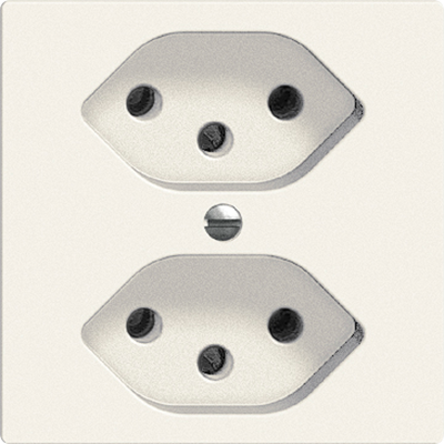 UP-Steckdose Edue 2×T13 ws