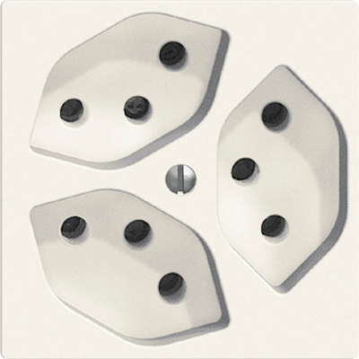 UP-Steckdose Edue 3×T13 ws
