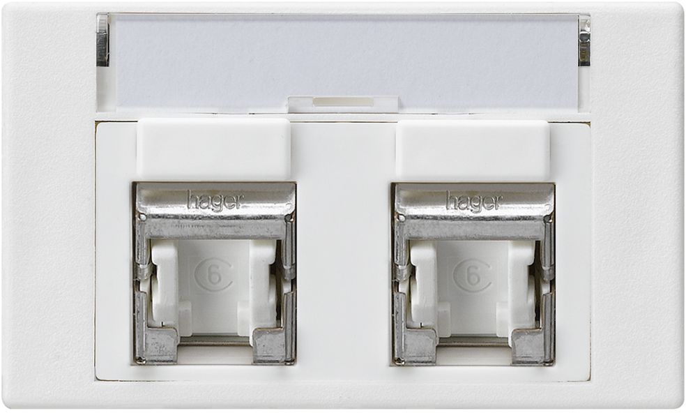 FLF-Dose HA Kat.6 2RJ45/S ws