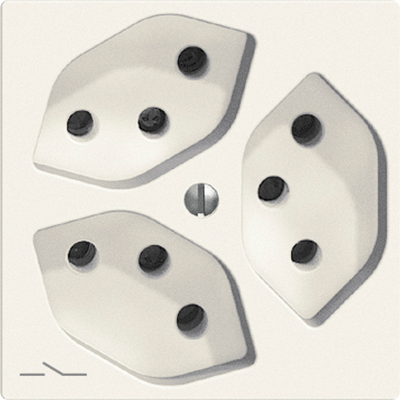UP-Steckdose Edue 3×T13 1×S ws