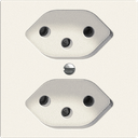 UP-Steckdose Edue 2×T13 1×S ws