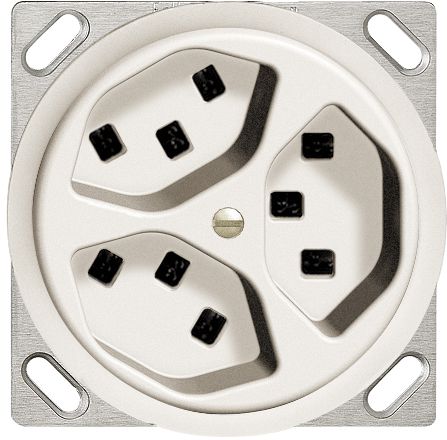 EB-Steckdose 3×T23 16A ws FH,