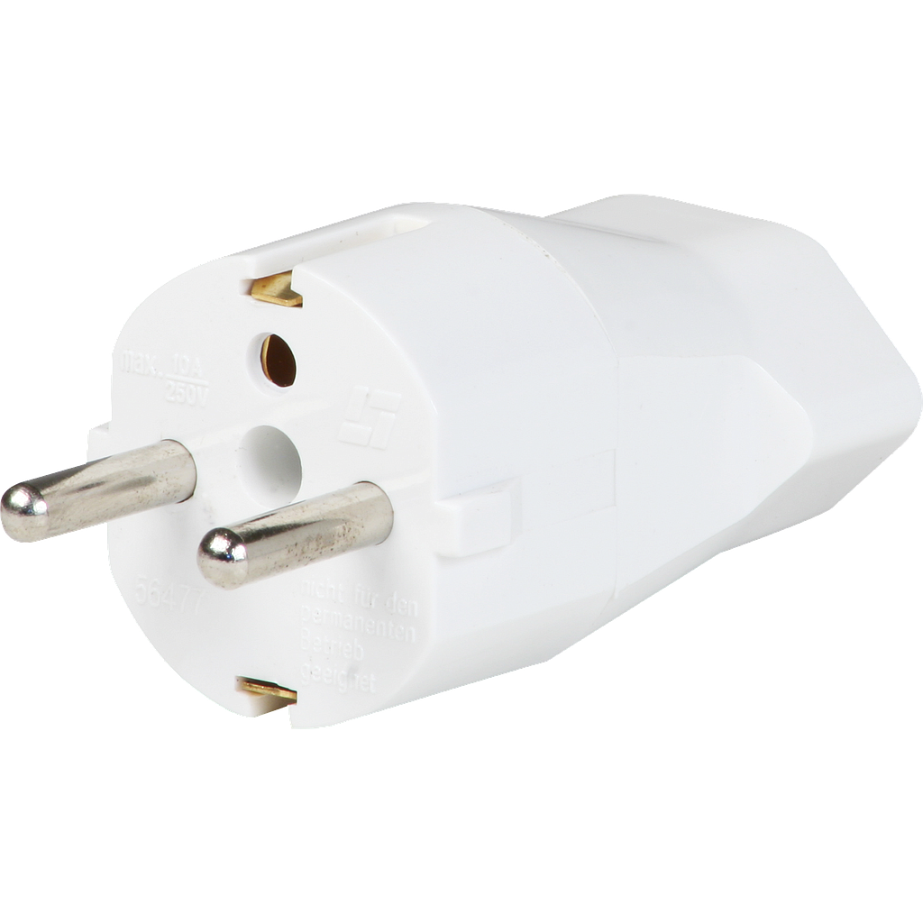 Übergangsstecker Schuko/12 ws