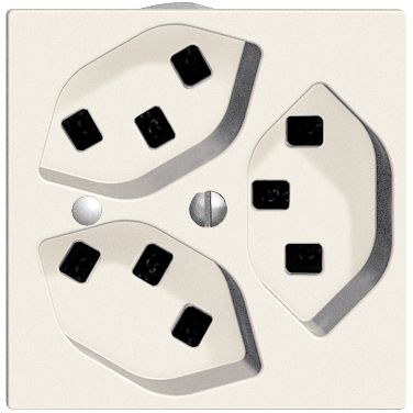 Steckdose Edue 3×T23 ws 16A