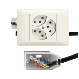 [753018000] EB-Steckdose Edue 3×T13 L2 ws
