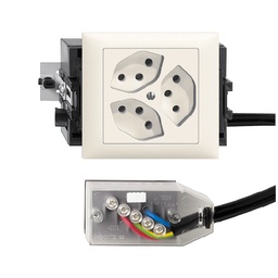 [753062000] EB-Steckdose Edue 3×T13 L2 ws