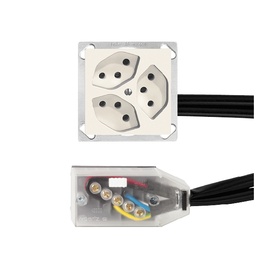 [753406000] EB-Steckdose Edue 3×T13 L1 ws